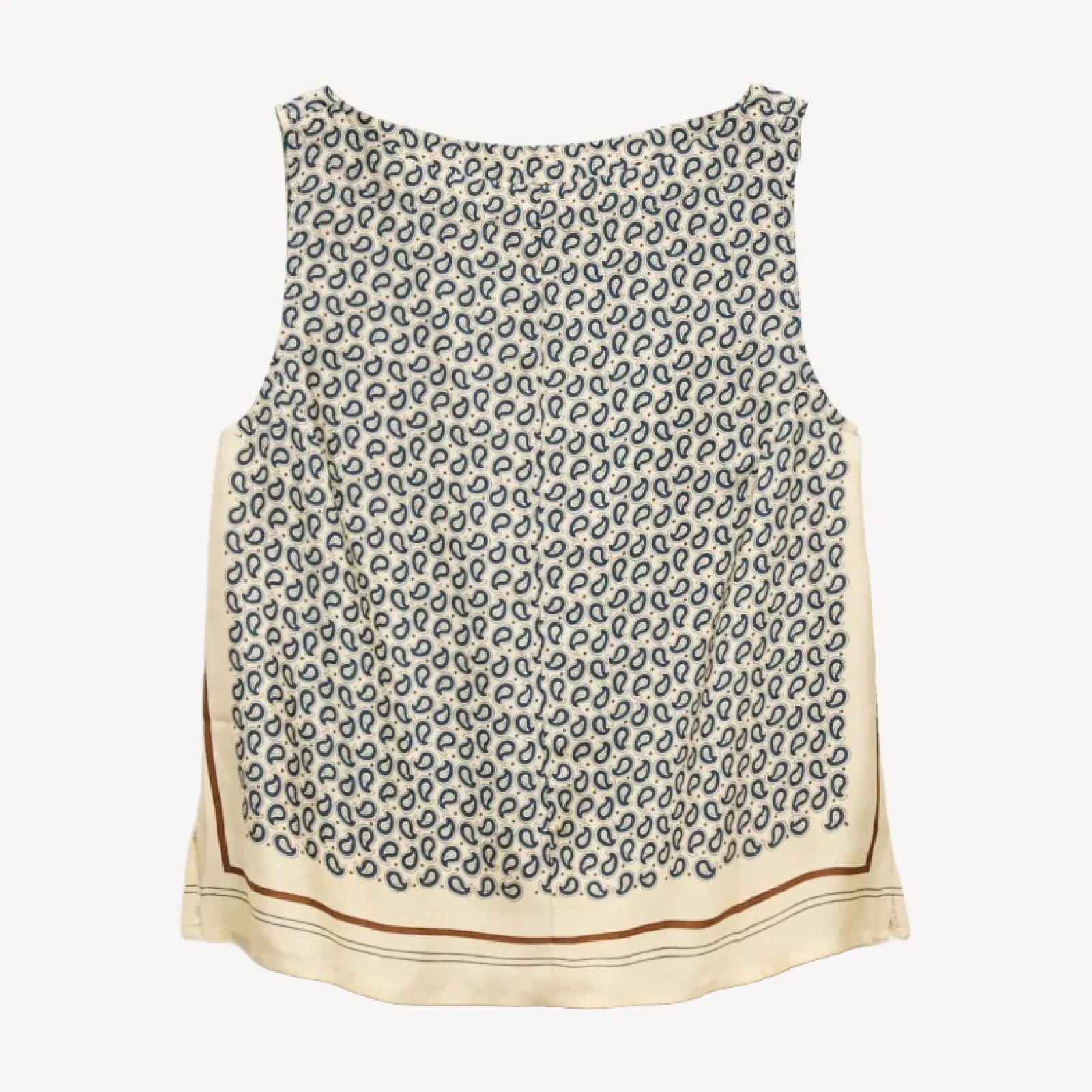 Shell top in scarf-print viscose twill