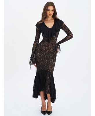 Miss Circle Parisa Lace Ruffled Mermaid Maxi Dress