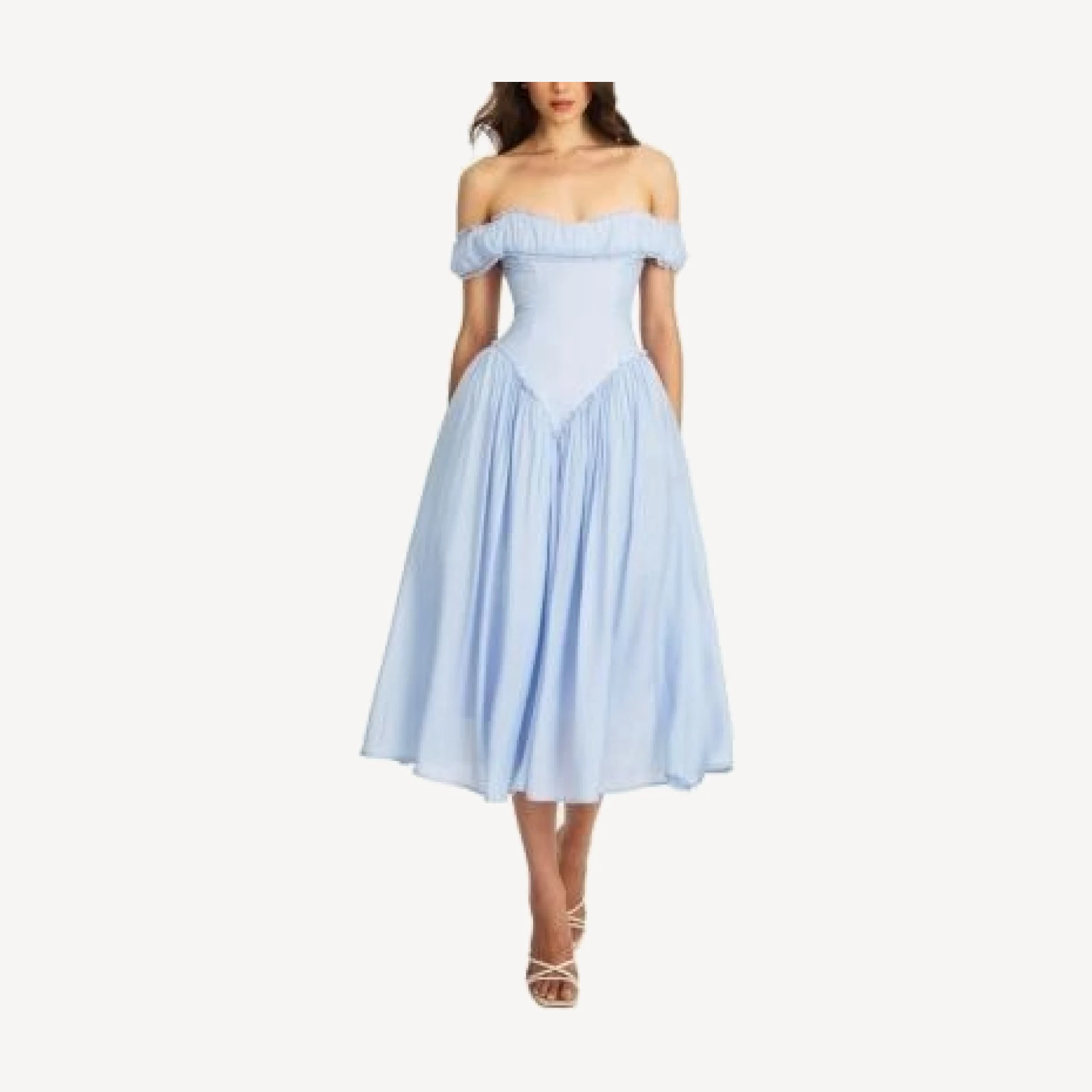Miss Circle Xavy Rayon Off Shoulder Corset Midi Dress