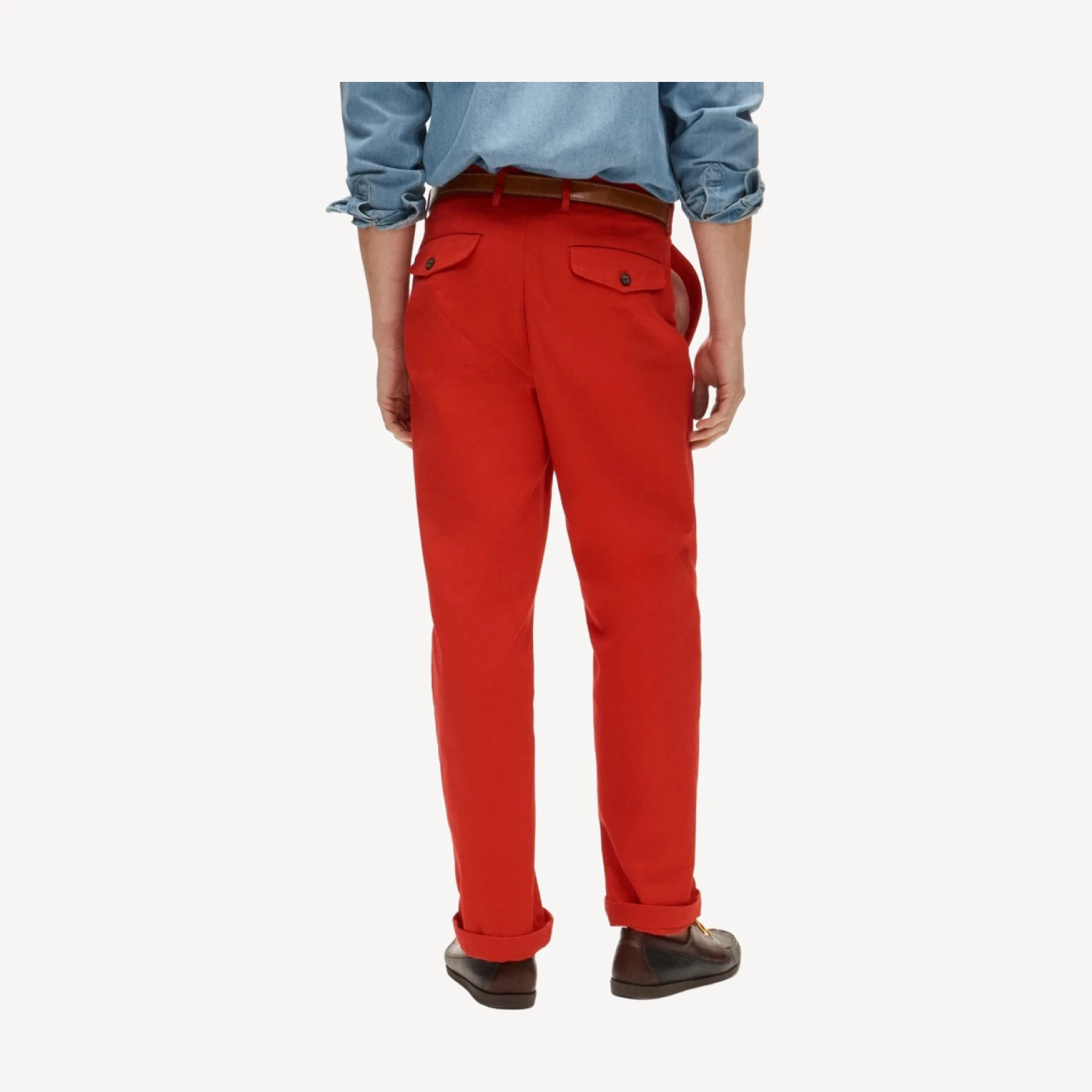 Classic double-pleated chino pant