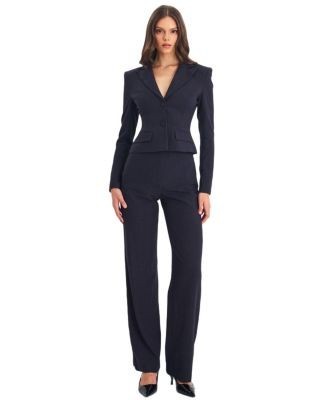 Miss Circle Quinnie Striped High-Waisted Straight Leg Pants