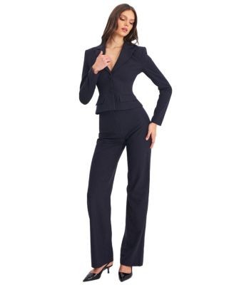 Miss Circle Quinnie Striped High-Waisted Straight Leg Pants