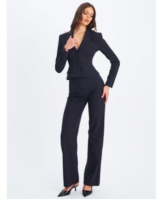 Miss Circle Quinne Striped Single-Breasted Peplum Blazer, photo 4
