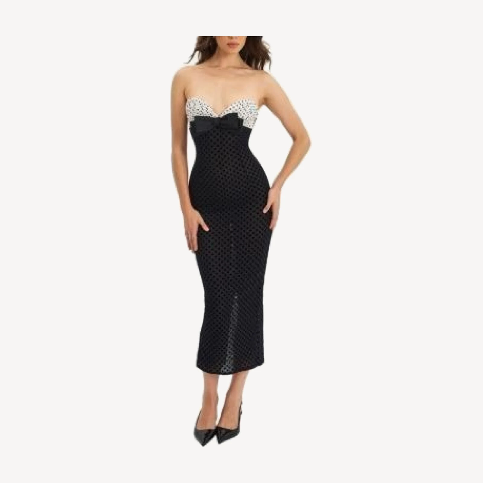 Miss Circle Faith Polka Dot Sweetheart Maxi Dress