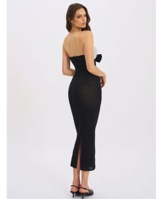 Miss Circle Faith Polka Dot Sweetheart Maxi Dress