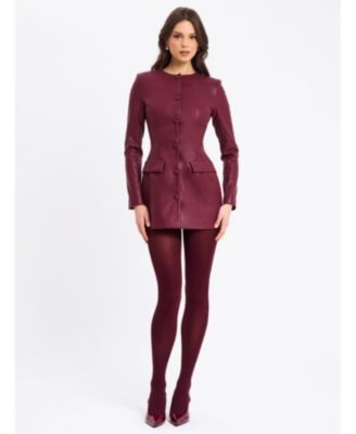 Miss Circle Baila Faux Leather Blazer Mini Dress