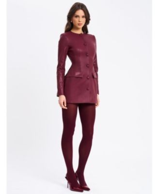Miss Circle Baila Faux Leather Blazer Mini Dress