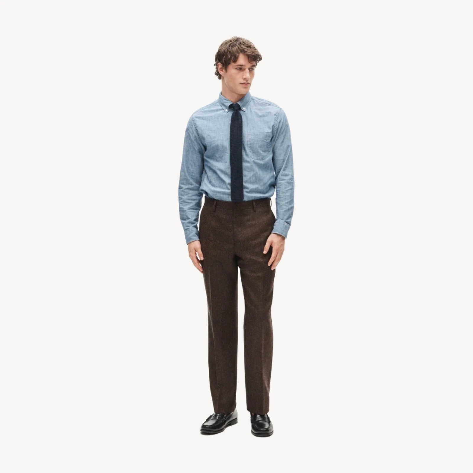 Kenmare Relaxed-fit suit pant in English donegal wool tweed