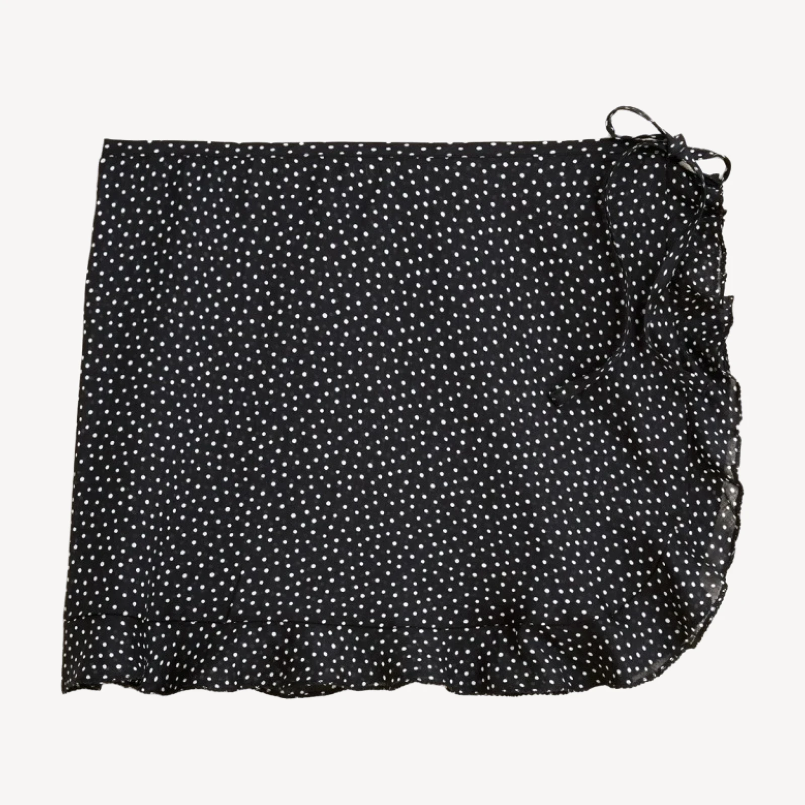 Cover-up wrap skirt in ramie dot print