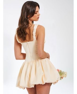 Miss Circle Aubrey Satin Bubble Hem Mini Dress