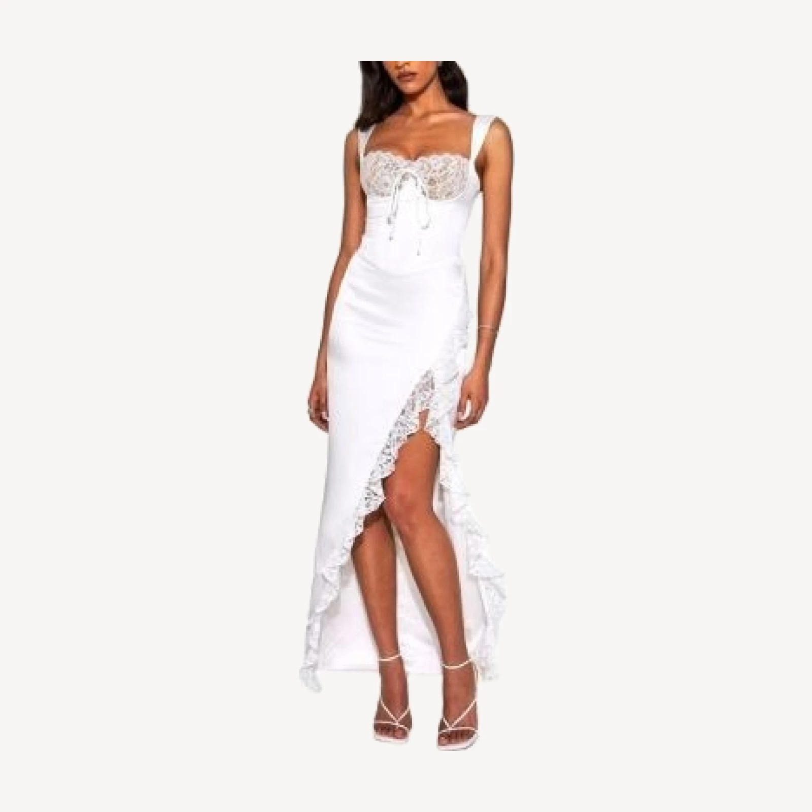 Miss Circle Freddie Lace Satin Maxi Corset Dress