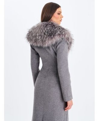 Miss Circle Faye Wool Blend Coat with Removable Faux Fur Collar, photo 3