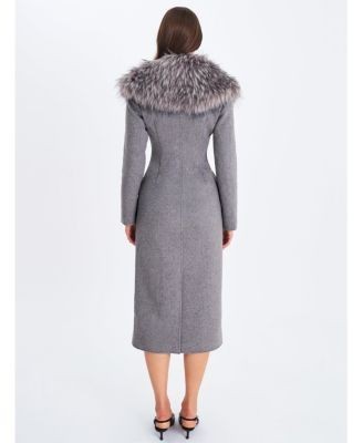 Miss Circle Faye Wool Blend Coat with Removable Faux Fur Collar, photo 6