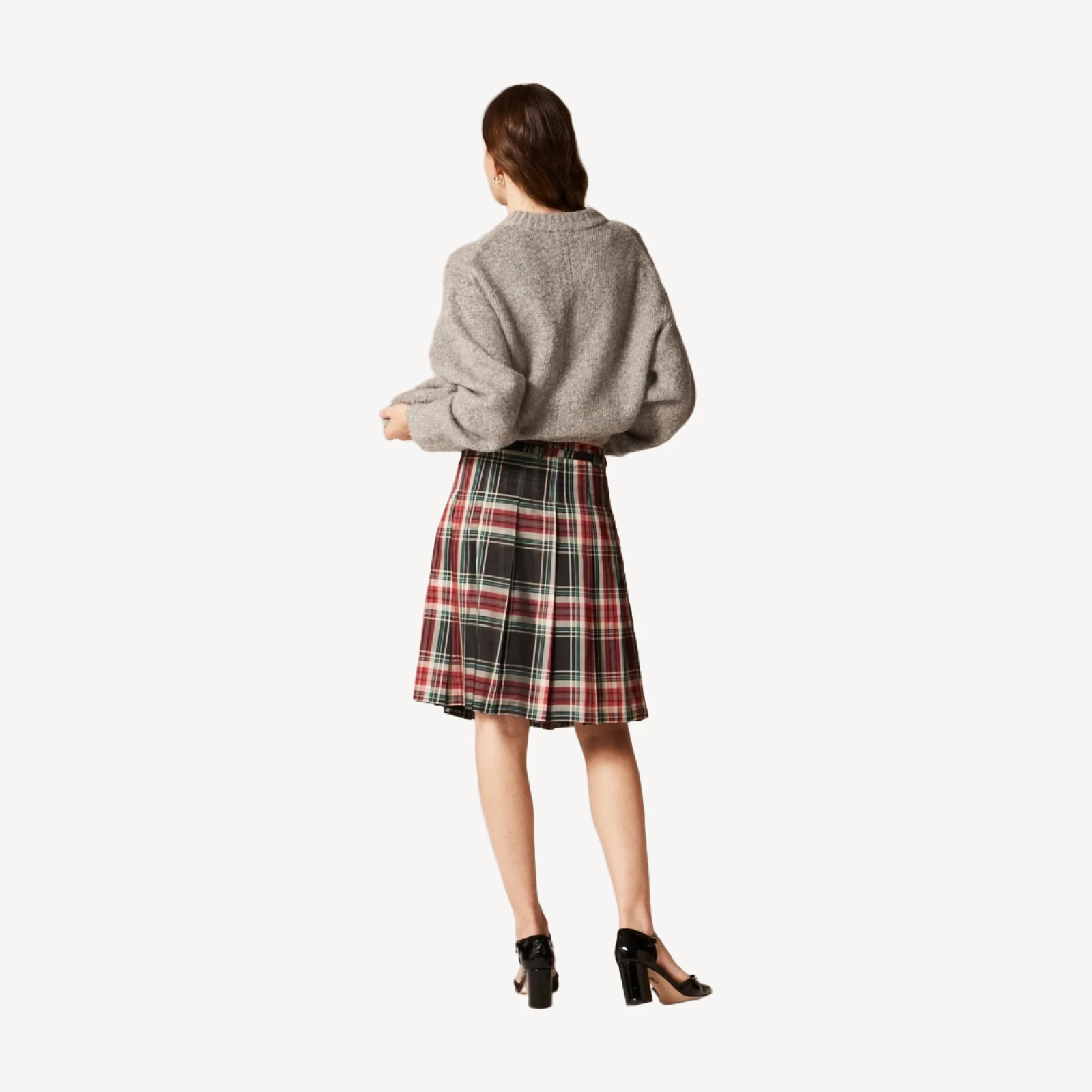 Pleated prep skirt in Stewart tartan