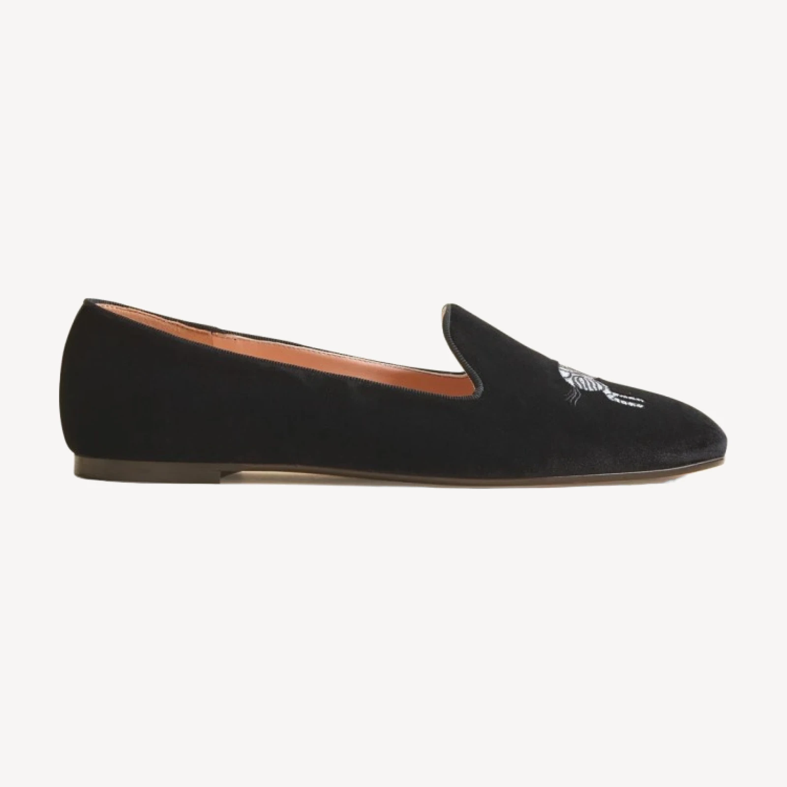 Made-in-Italy smoking slippers in embroidered velvet