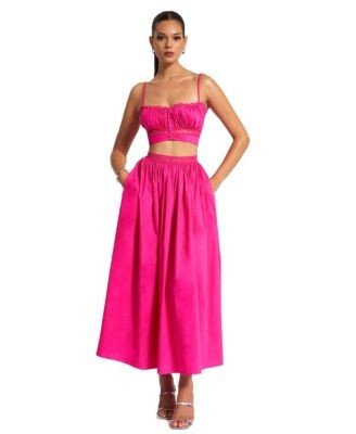 Miss Circle Maya Cotton Poplin Top with Lace Trim