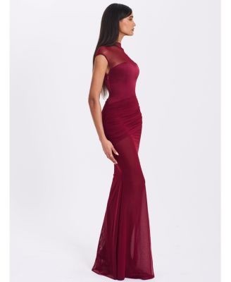 Miss Circle Fabienne Mesh Cap Sleeve Mermaid Gown