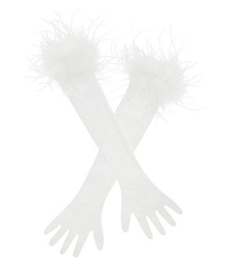 Miss Circle Quinn Feather Trimmed Opera-Length Gloves