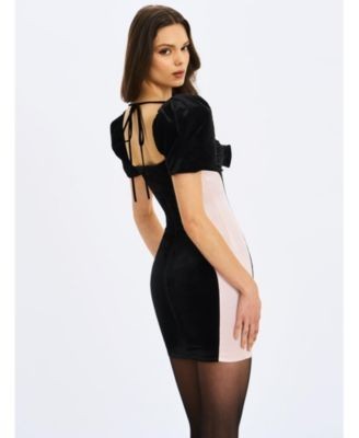 Miss Circle Nova Contoured Sweetheart Puff Sleeve Mini Dress