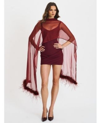 Miss Circle Tori Pleated Mini Dress with Chiffon Scarf