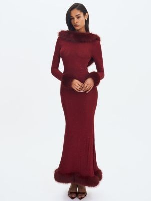 Miss Circle Melrose Rhinestone Mesh Low Back Mermaid Dress