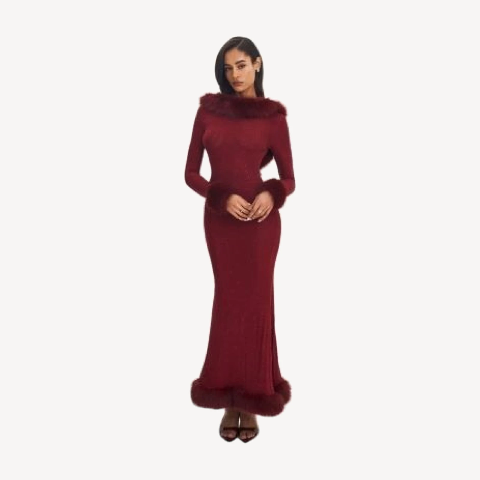 Miss Circle Melrose Rhinestone Mesh Low Back Mermaid Dress
