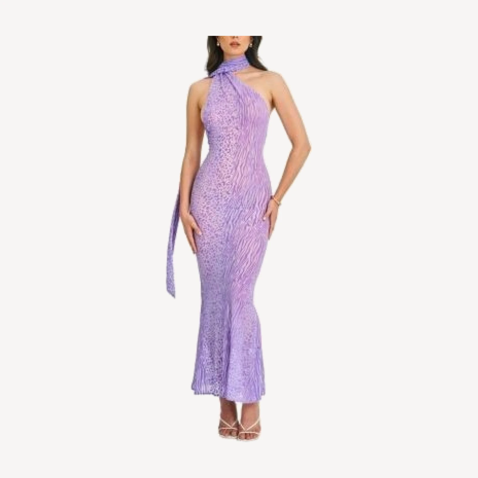 Miss Circle Olena Burnout Velvet Animal Print Maxi Dress