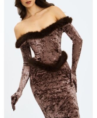 Miss Circle Tess Velvet Opera-Length Gloves
