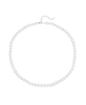 Miss Circle Freshwater Pearls Necklace with White Gold Vermeil
