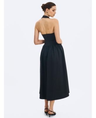 Miss Circle Delaney Lapel Halter Midi A-Line Dress