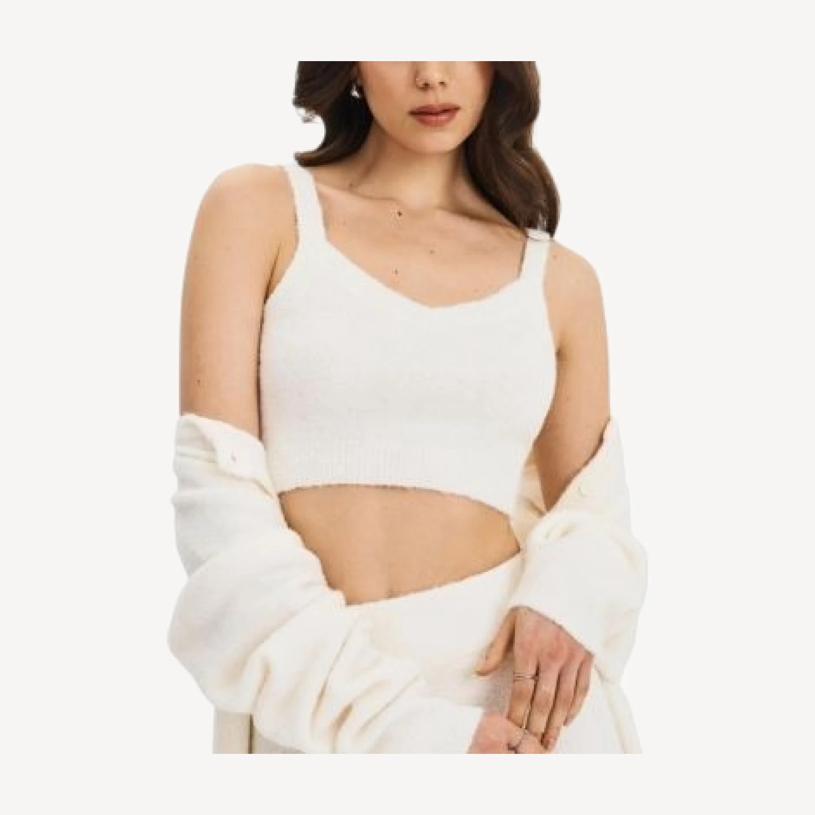 Miss Circle Selene Wool-Blend Ribbed Knit V-Neck Top