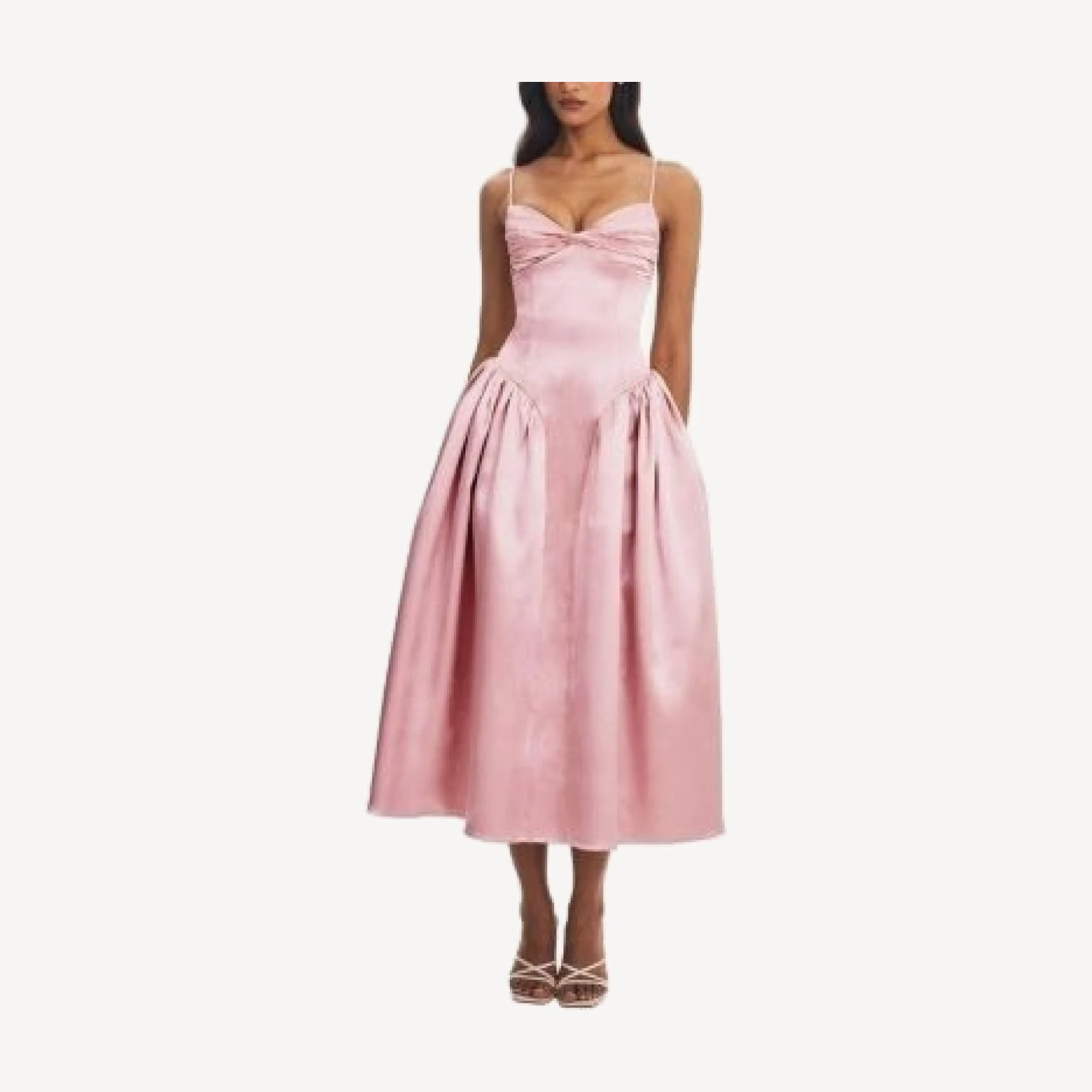 Miss Circle Tullia Satin Ruched Midi Dress
