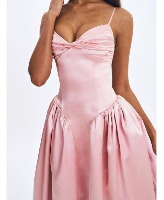 Miss Circle Tullia Satin Ruched Midi Dress