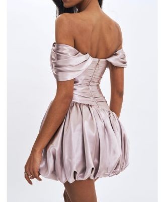 Miss Circle Milena Ruched Asymmetrical Bubble Mini Dress