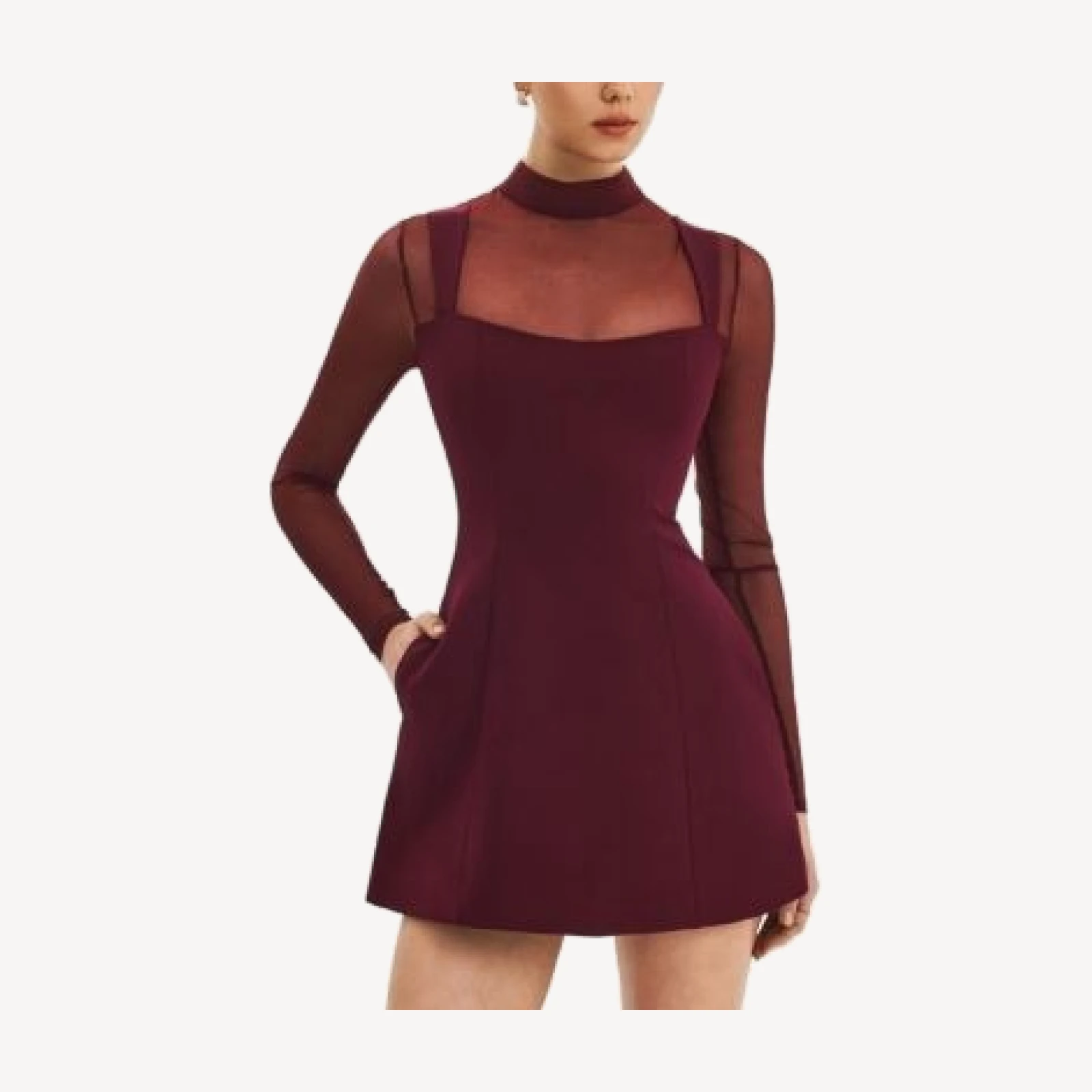 Miss Circle Natasha Faux Two-Piece Turtleneck Mini Dress