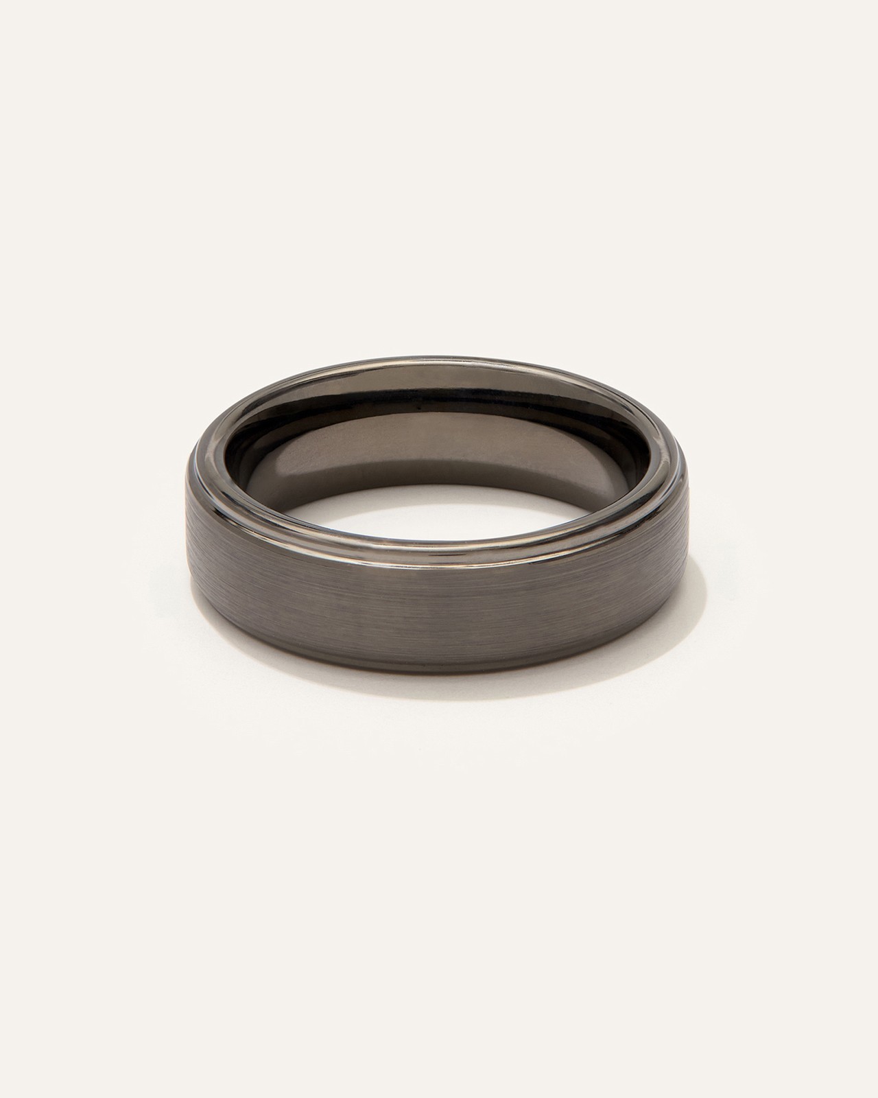 Tungsten Carbide Brushed Step Edge Band
