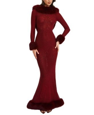 Miss Circle Mellie Regular-Length Rhinestone Mesh Low Back Mermaid Gown