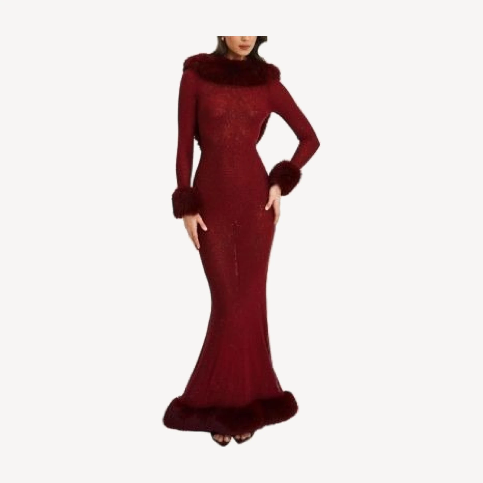 Miss Circle Mellie Regular-Length Rhinestone Mesh Low Back Mermaid Gown