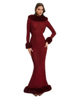 Miss Circle Mellie Regular-Length Rhinestone Mesh Low Back Mermaid Gown