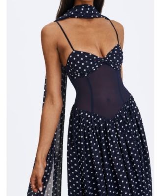 Miss Circle Juliette Polka Dot Chiffon Maxi Dress