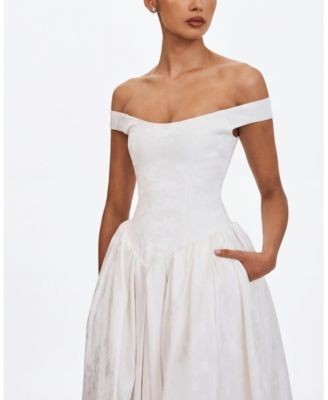 Miss Circle Tinsley Jacquard Bardot Wedding Gown