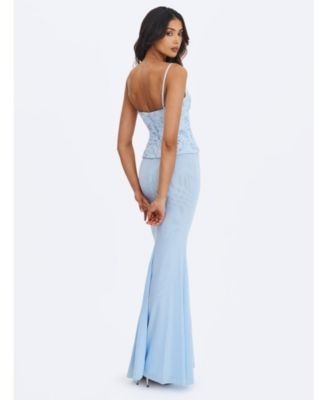 Miss Circle Aurielle Sweetheart Mermaid Peplum Maxi Dress