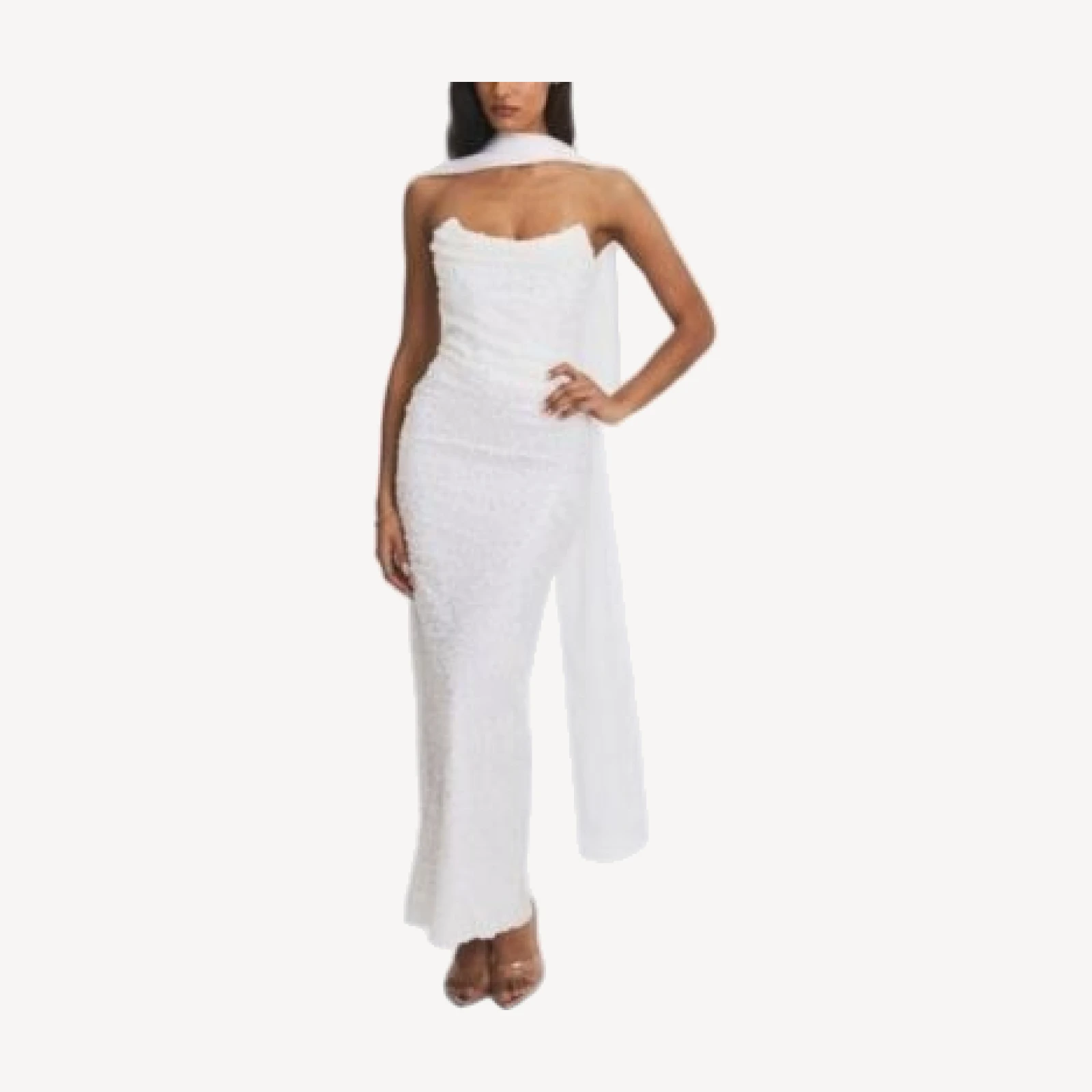 Miss Circle Myra Beaded Mesh Strapless Wedding Dress
