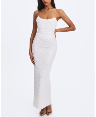 Miss Circle Myra Beaded Mesh Strapless Wedding Dress