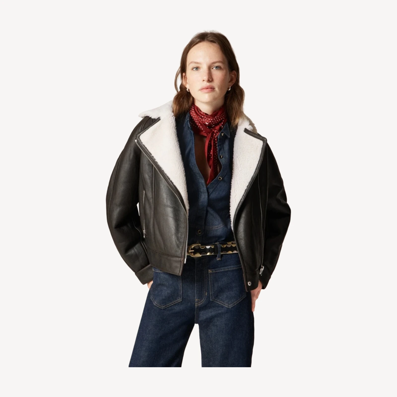 Collection shearling moto jacket