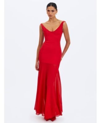 Miss Circle Verona Scoop Neck Flared Maxi Dress