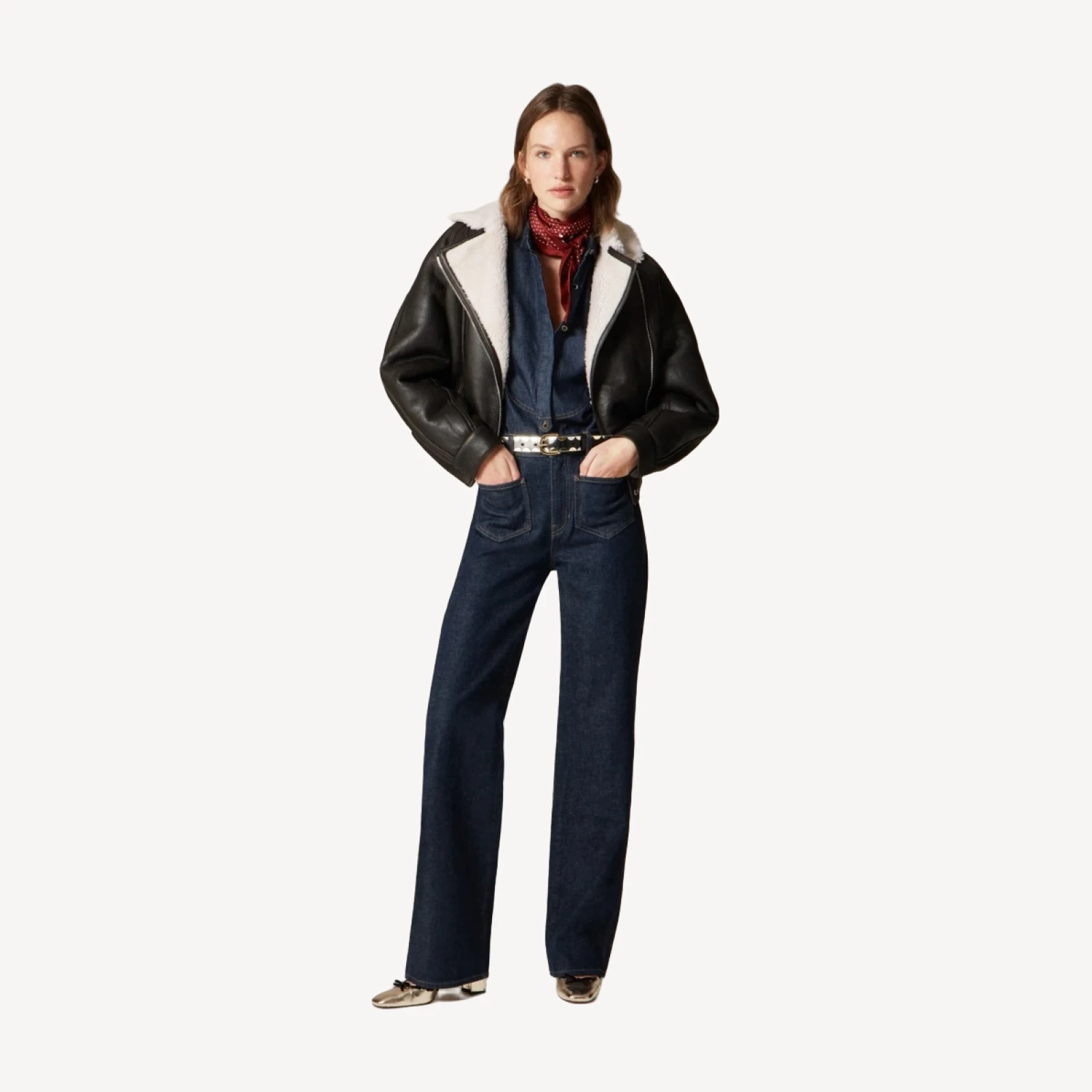 Collection shearling moto jacket