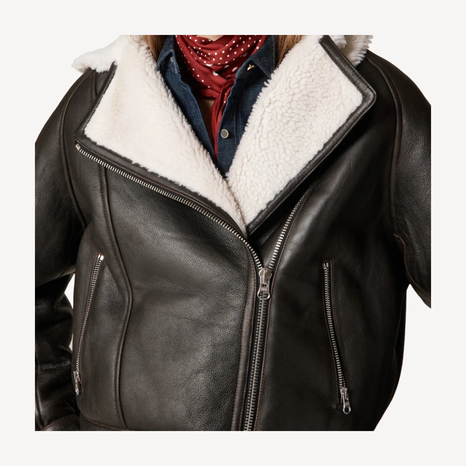 Collection shearling moto jacket