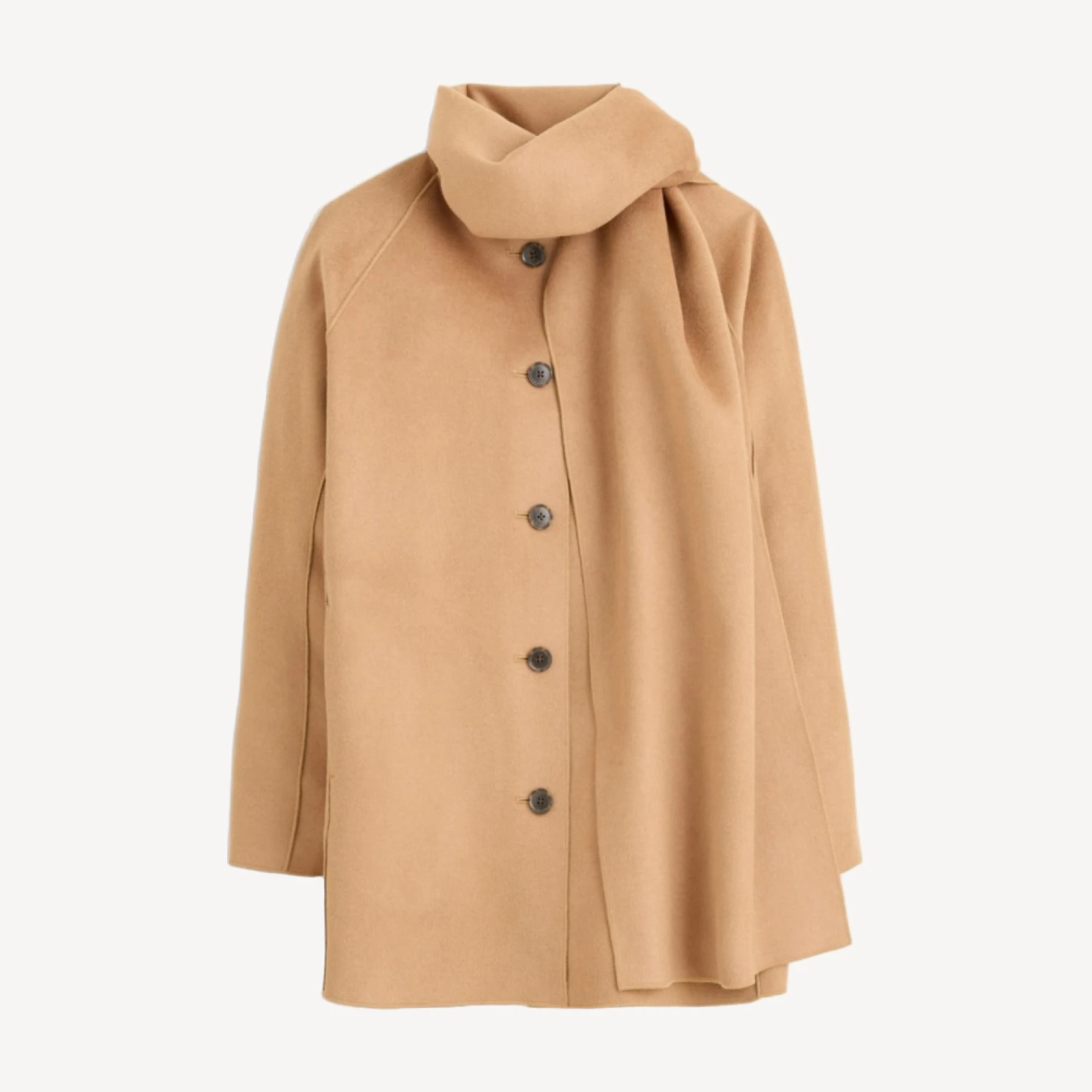 Scarf coat in drapey wool blend