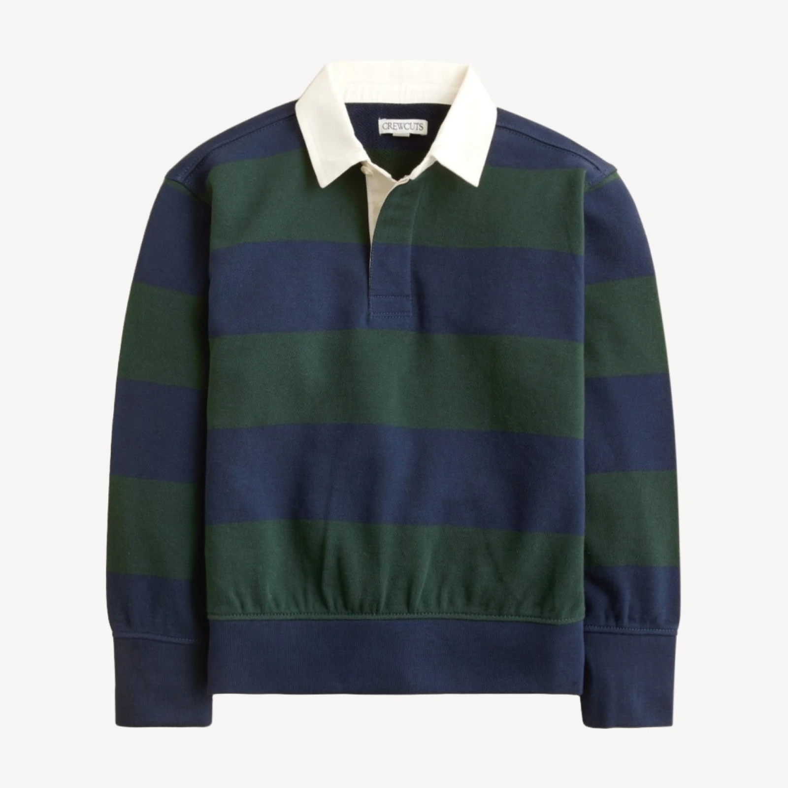 Kids' junior varsity rugby sweatshirt in striped terry